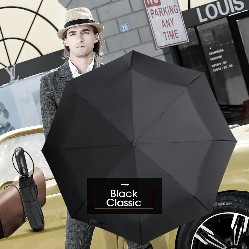 Автоматический зонт от дождя для мужчин и женщин 3 складных прочных
