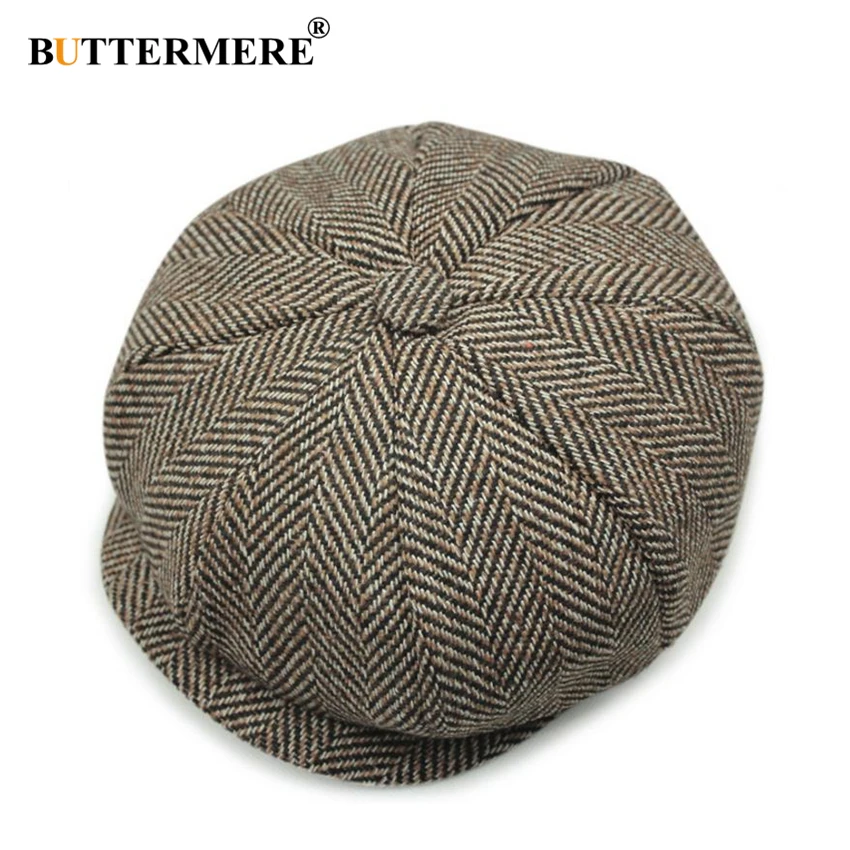 BUTTERMERE, Мужская кепка Newsboy, берет унисекс, шерстяная шапка, твид, Гэтсби, восьмиугольная, в клетку, для женщин, винтажный бренд, зима, весна, шапки Duckbill