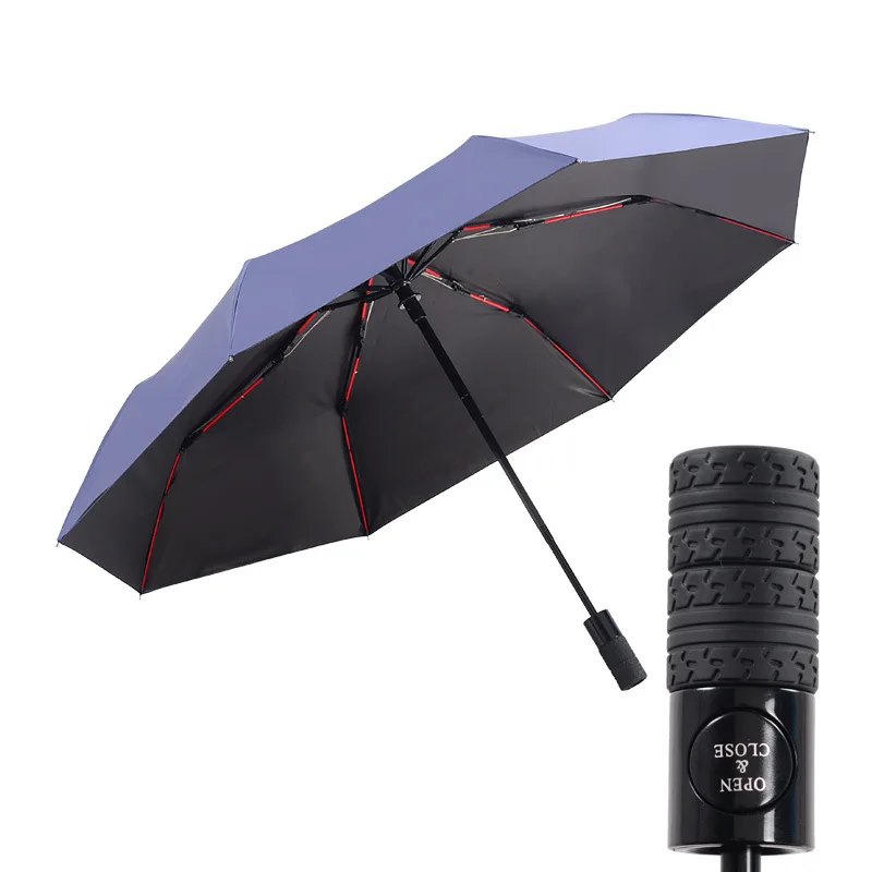 

Creative 8 bone vinyl sun umbrella automatic 30% UV folding umbrella
