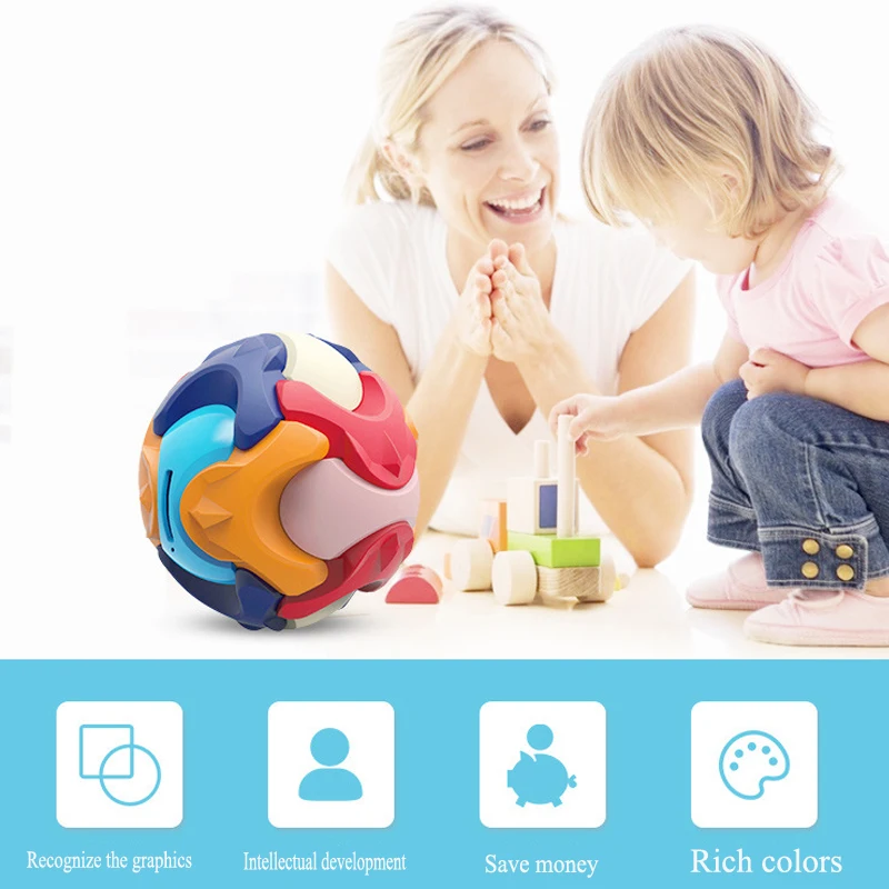 Piggy Bank for Kids Puzzle Ball Building Blocks Piggy Bank Kids Magic Ball Toy Baby Intelligence Assembled Educational Toy Gift