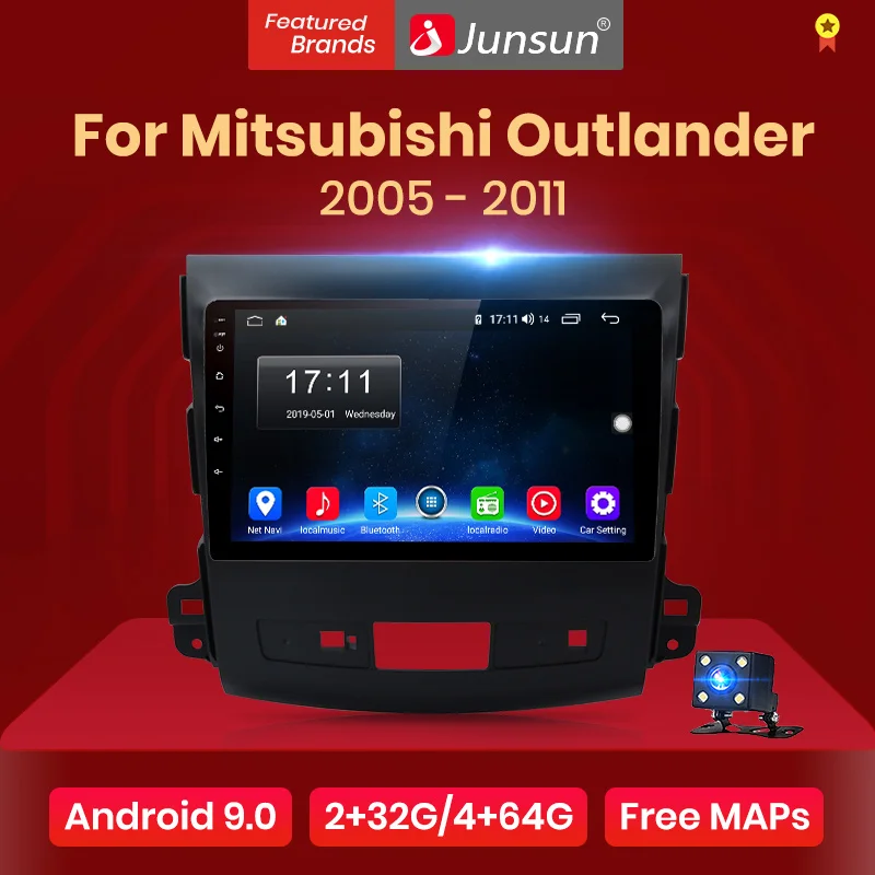 Junsun V1 2 дин магнитола андроид 8.1 навигатором For Mitsubishi Outlander xl 2007 2008 2011 Android 8.1 Штатное Головное устройство для Мицубиси Аутлендер 2 штатная магнитола автомобильная мультимедиа aвтомагнитола 40