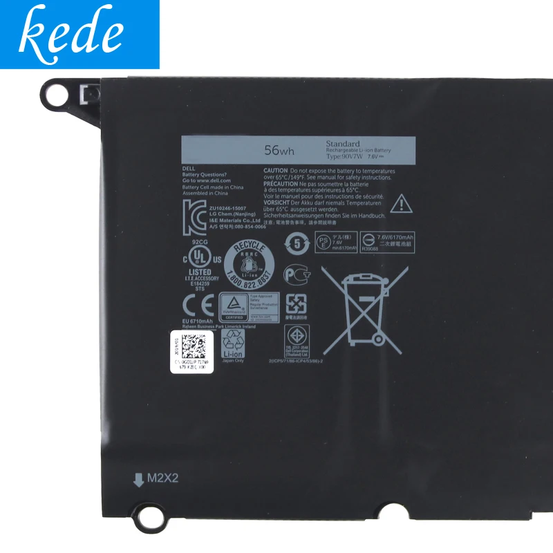 Оригинальный аккумулятор Kede для ноутбука 90V7W DELL XPS 13 9343 9350 13D серия JHXPY 0N7T6 JD25G 7 6 V