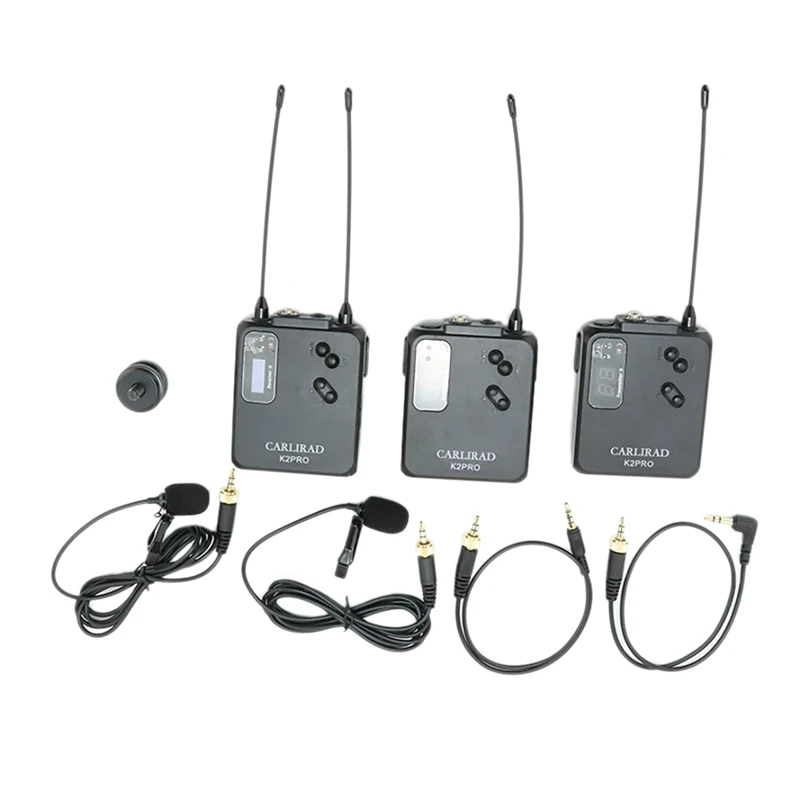 

CARLIRAD Wireless Lavalier Microphone System Portable System 60M Range For DSLR Camera Phone Interview Recording