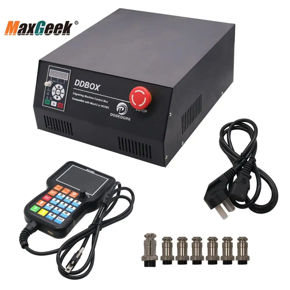 Maxgeek 4 оси движения контроллер коробки DDBOX 220V + ручной кулон NCH02 для лазерной