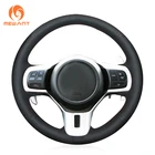 Чехлы на руль MEWANT черные из искусственной кожи для Mitsubishi Lancer Evolution EVO X 10 2008 2009-2012 2013 2014-2015