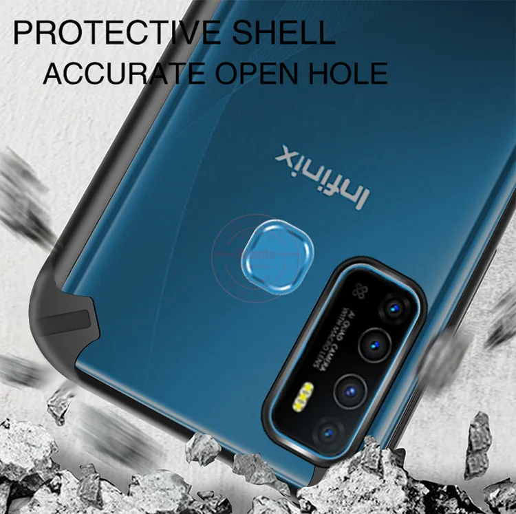 

Rzants untuk Infinix Hot 8 Hot 8 Lite Hot 9 Hot 9 Play Case Hard [Blade] Shockproof Slim Crystal Clear Cover funda Casing