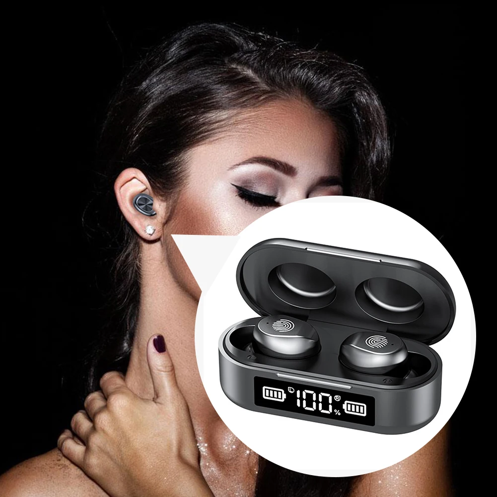 

F9 TWS Bluetooth-compatible 5.0 Earbuds True Wireless Stereo In-Ear Headphones Mini Headset with Microphone Charging Case