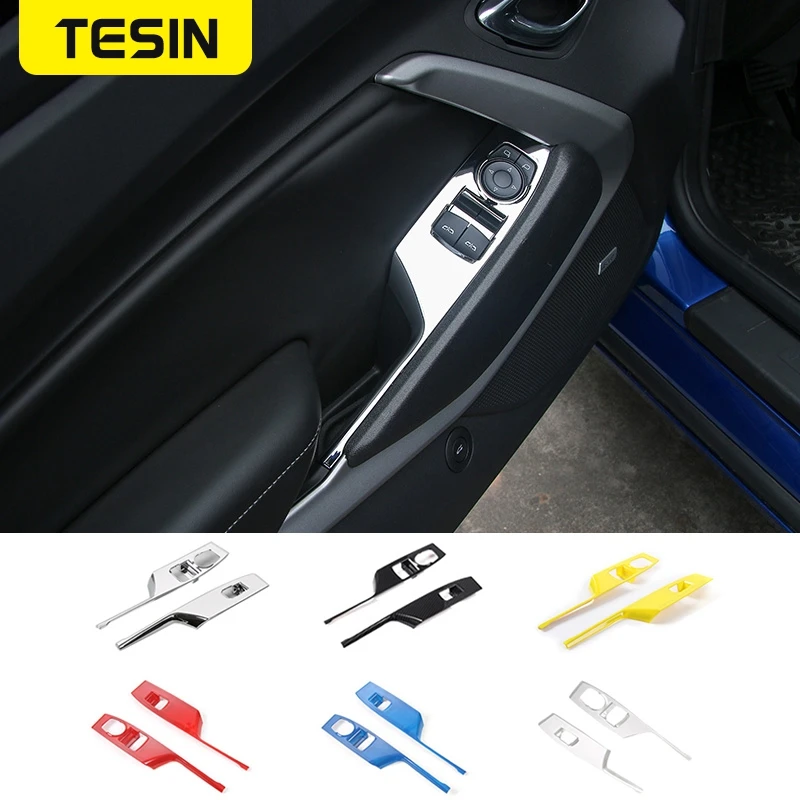 

TESIN Car Window Lift Switches Panel Decorative Cover for Chevrolet Camaro 2017+ ABS Brand New High Quality Interior Accessories