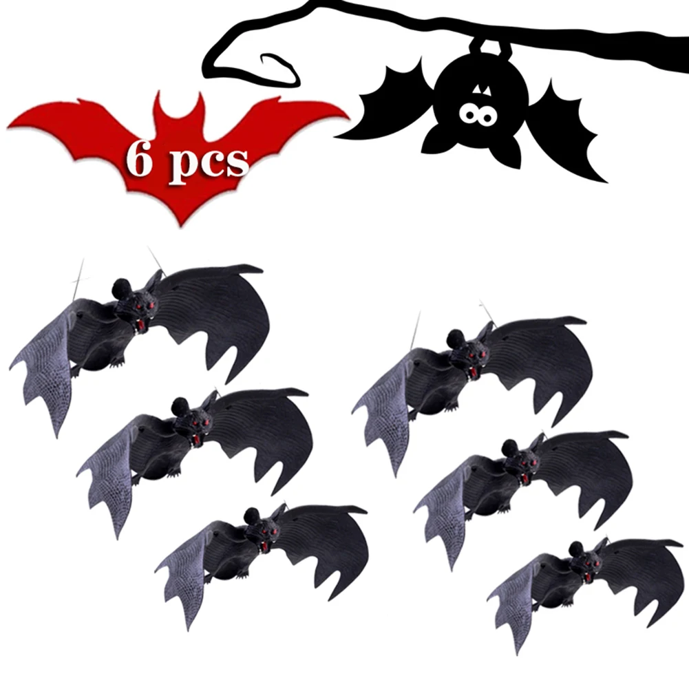 6/12 шт Хэллоуин Декор симуляция животные летучие мыши трюк игрушка Дом ужасов