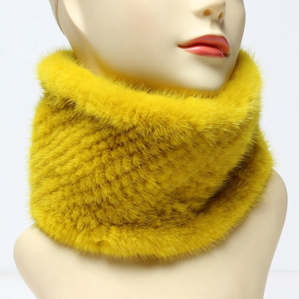 Женский шарф из 100% натурального меха норки зимний теплый модные шарфы