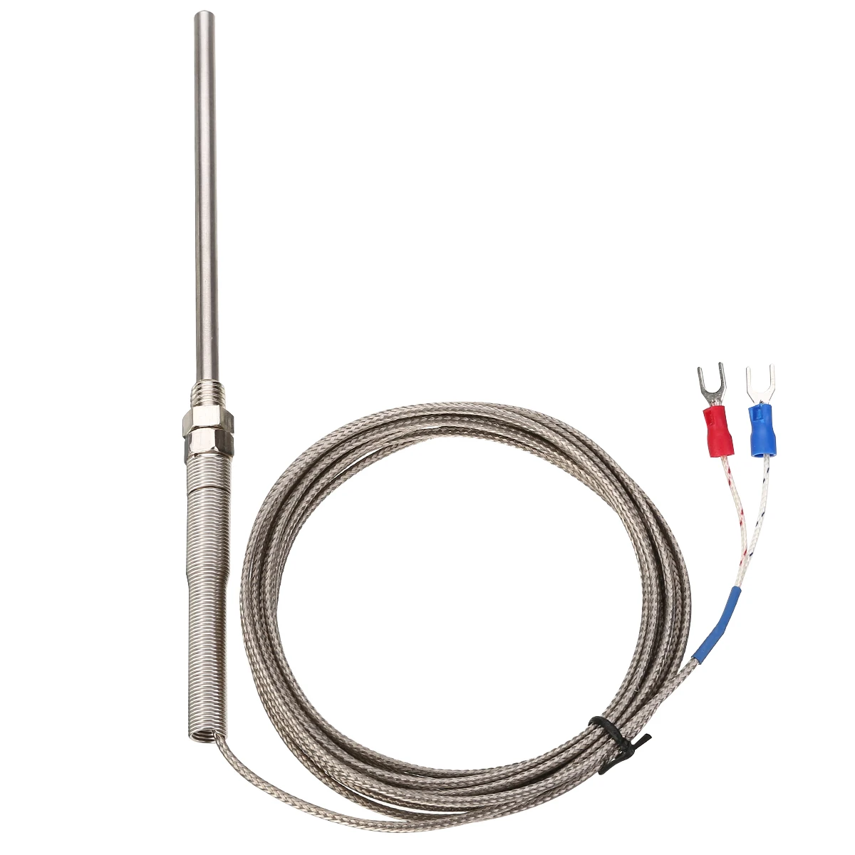

0-400 Degree Celsius K Type Thermocouple Temperature Stainless Steel Sensor 100mm Probe 300cm Wire Cable Length Instrument