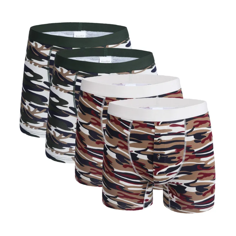 4Pcs 1145 Mix A23 Модное мужское хлопковое нижнее белье, Длинные боксеры, шорты, трусы, трусики, сексуальные боксеры, мужские трусы, шорты для мужчин размера плюс, нижнее белье - Цвет: 4Pcs 1145 Mix A23