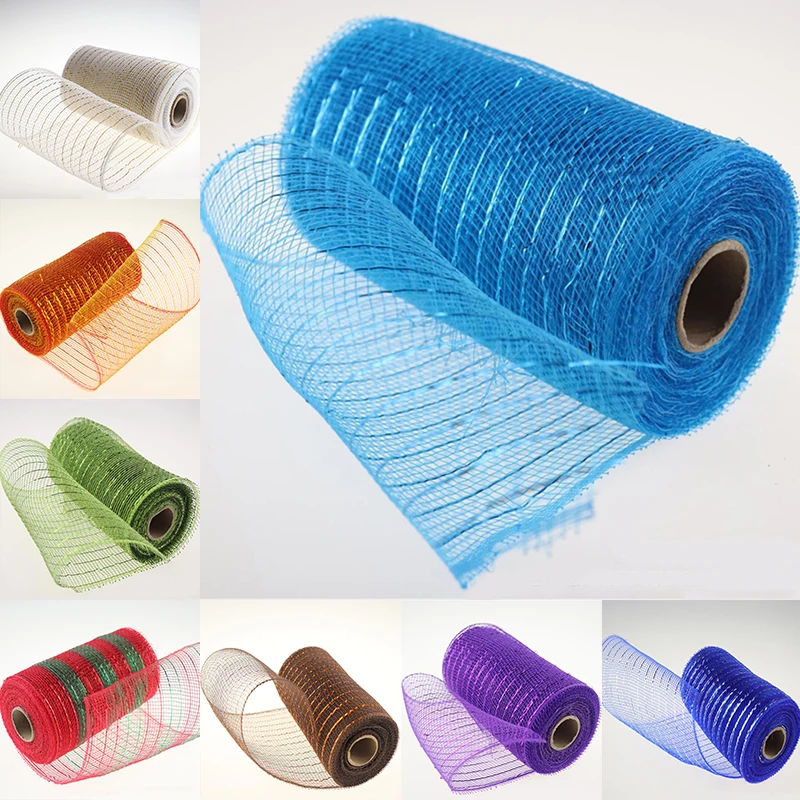 

15cm*10 Yards Golden Silk Plastic Gauze Mesh Flower Packing Net Bow Gauze Net Party DIY Decorations Holiday Festival Supplies