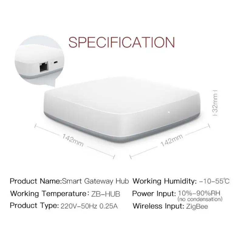 

Tuya ZigBee Smart Gateway WiFi USA Gateway Host Intelligent Gateway WiFi Intelligent Device Control Multi-device Linkage