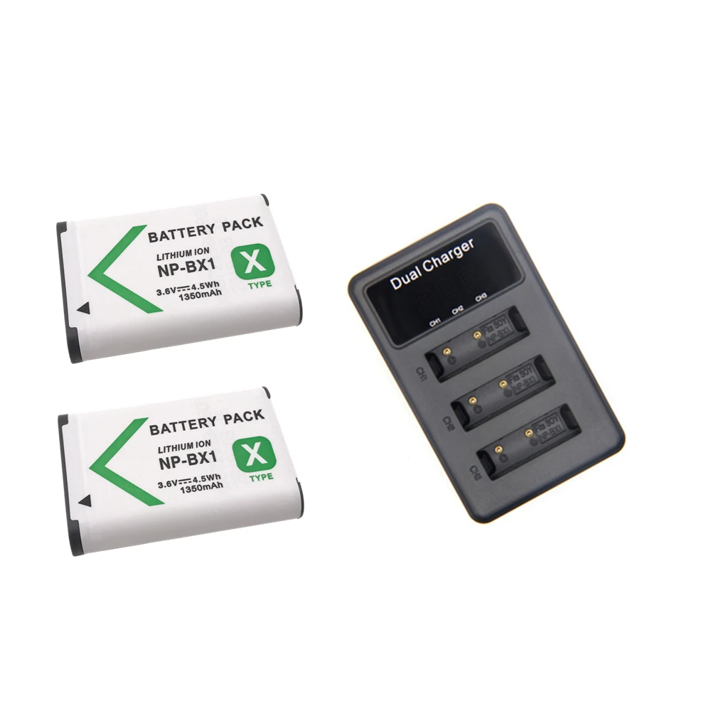 Зеленый 1350 мА/ч, NP-BX1 NP BX1 Батарея для sony комплектующие фотоаппарата sony DSC RX1 RX100 M3 M2 RX1R GWP88 PJ240E AS15 WX350 WX300 HX300 HX400+ USB Зарядное устройство - Цвет: Зеленый