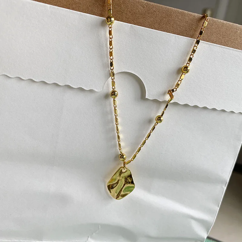 

Новое геометрическое нестандартное ожерелье с подвеской, Женский уникальный дизайн, позолоченная цепочка до ключиц, темпераментный дизайн