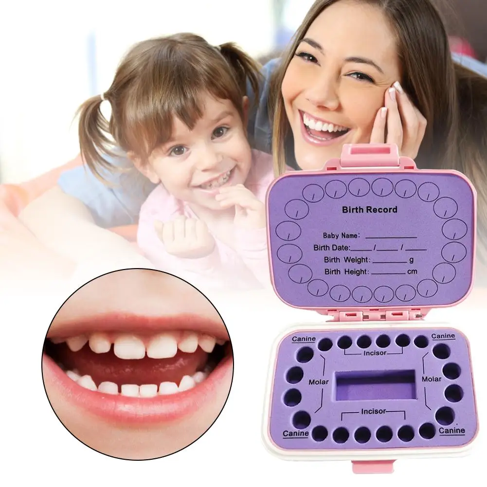 Caja de dientes de beb&eacute;, recogedora de pelo de beb&eacute;, caja de pl&aacute;stico para guardar dientes de leche, casa para ni&ntilde;os y ni&ntilde;as-1