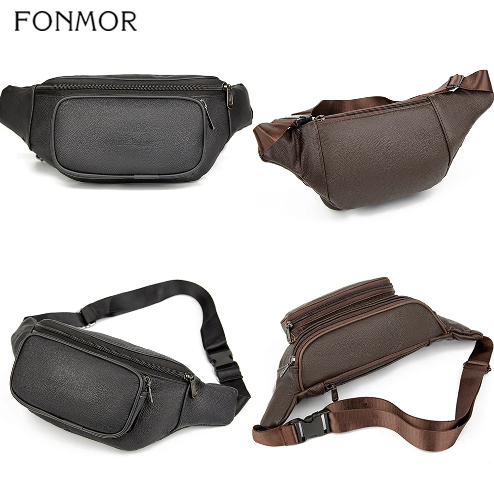 Модные Мужские поясные сумки из натуральной кожи Fonmor Мужской органайзер
