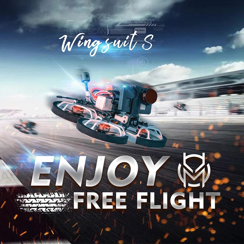 

Квадрокоптер HOMFPV wingsuit HD FPV Racing Cinewhoop Nebula Nano Vista ESC 25A Motor1404 4500kv 100mm Frame Kit RC