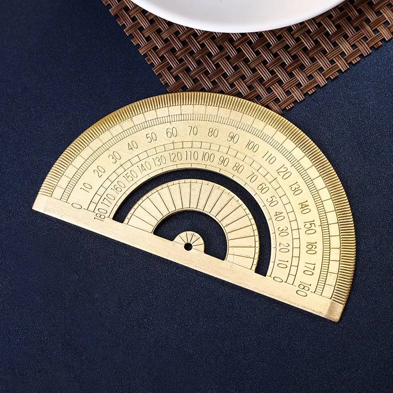 

0-180 Degree Metal Brass Copper Protractor Office School Measuring Drawing Tool For Math Geography Art Design Student Exam