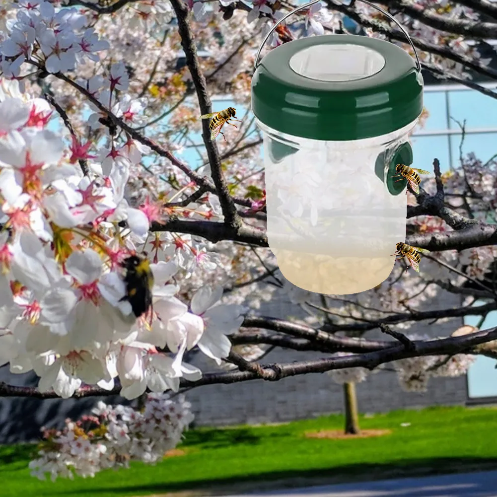 

LED Solar Powered Wasp Traps Outdoor Hanging Bee Catcher Insect Trap Bottle