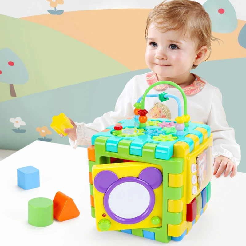 

NEW Baby Toys Musical Activity Cube Play Center Toy with Piano 6 Functions & Skills Learning Educational Toys For Children Gifts