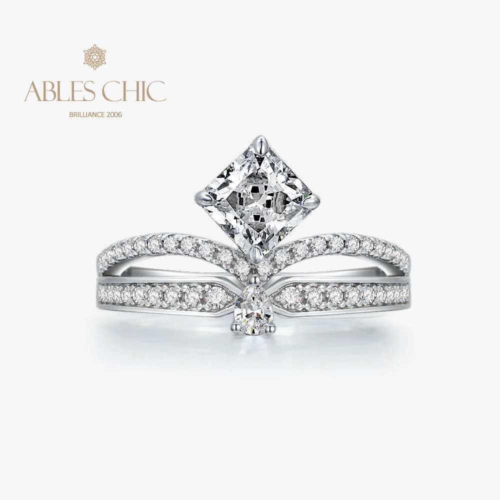 

Premium 925 Silver Lab Diamond Elegant Crown Engagement Ring 5A Zircon Pave Wedding Brides Rings S2R1S2R1524