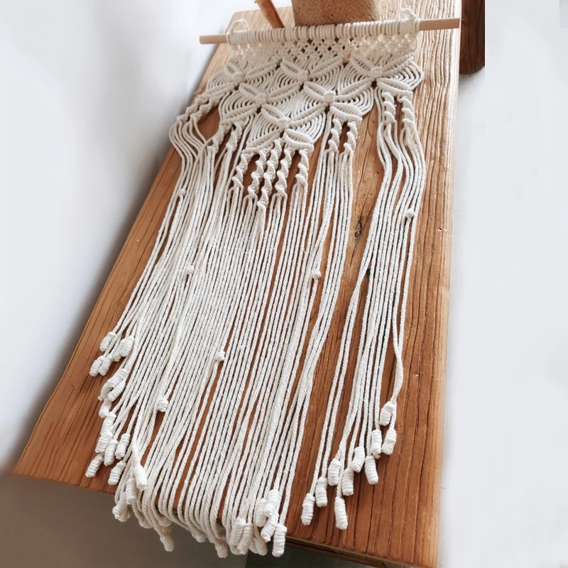 Макраме настенный подвесной гобелен геометрический богемный цвет украшение для