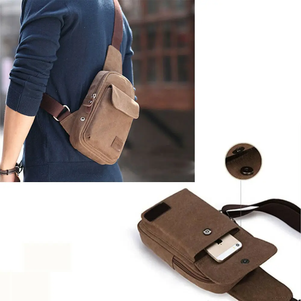 Мужская маленькая нагрудная Сумка слинг дорожный походный мессенджер через