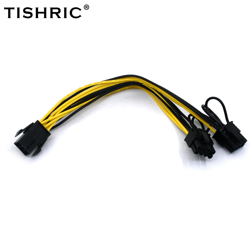 Кабель питания TISHRIC PCIE с 6 контактами на 2 8 контактов (6 + 2) 20 см | Компьютеры и офис