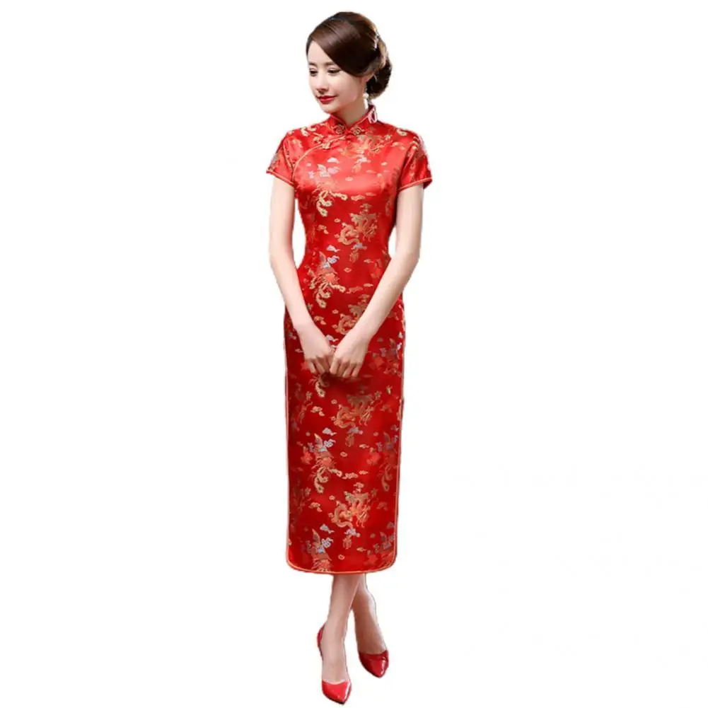 

Gorgeous Qipao Anti-wrinkle Costume Classic Long Dress Cheongsam Cheongsam