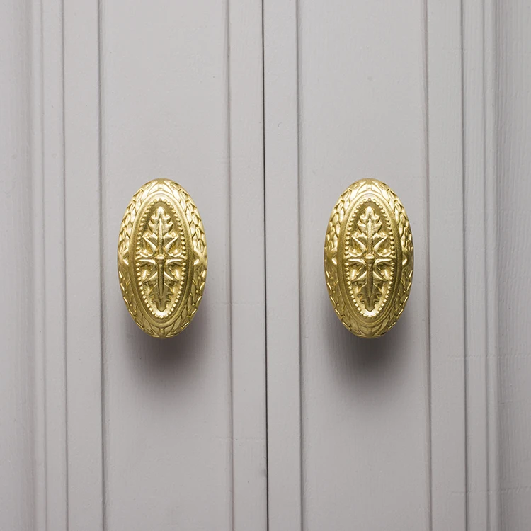 European style furniture handle luxury high end brass gold small handle cabinet wardrobe door furniture drawer pure copper Briti