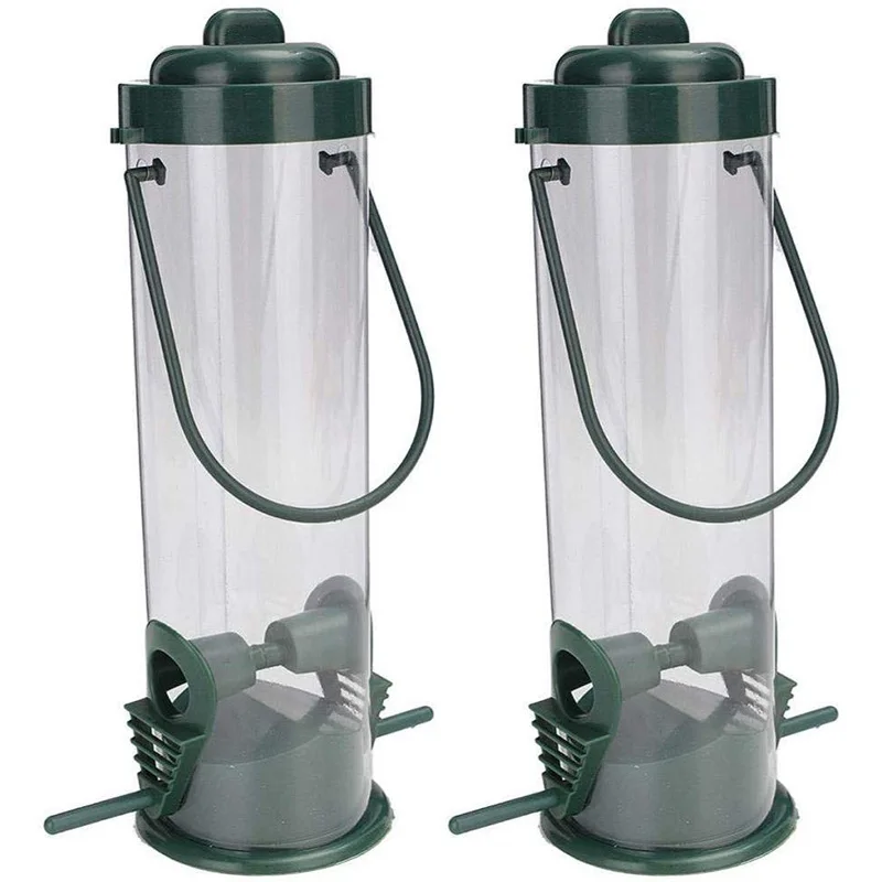Tube Bird Feeder Outdoor Hanging With Handle Durable And Disassembles For Garden Yard Tree (2 Pack) | Дом и сад