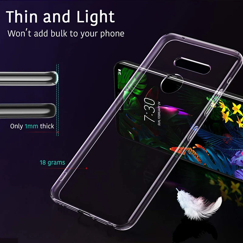 Прозрачный Силикон ТПЭ задняя крышка для LG G8 S X ThinQ мягкий чехол телефона 360