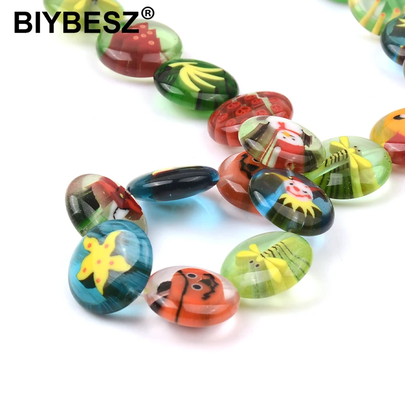 14mm Mix Colors Lampwork Crystal Glass Spacer Beads For Jewelry Making Diy Needlework Bracelet Necklace Hairpin 10pcs - купить по