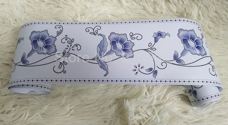 DIY самоклеющиеся обои, водостойкие, 5 м, для ванной комнаты, 3D, цветочный узор, ПВХ, наклейки на стену, линия талии, для кухни, комнаты, Настенный декор