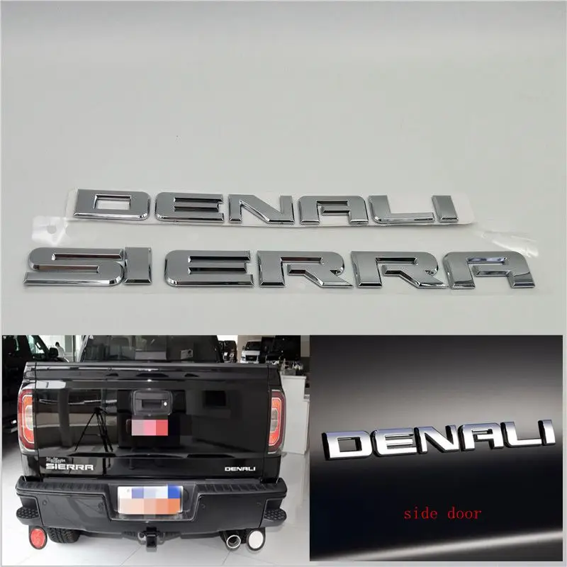 

For GMC Acadia Denali Sierra Rear Trunk Emblem Nameplate Front Side Door Logo Decal