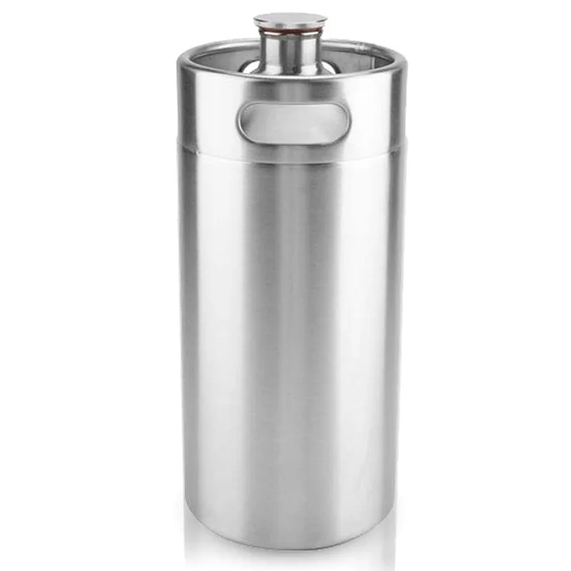 

Portable Mini Keg Style Stainless Steel Beer Homebrew Barrel with Cover Beer Craft Barrel for Home Hotel Supplies(3.6L)