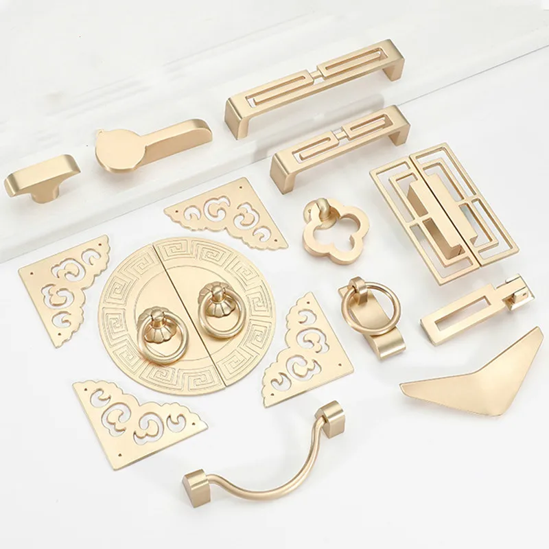 Золотая для шкафа ручки и роскошные золотые Кухня шкаф дверь тянет в европейском