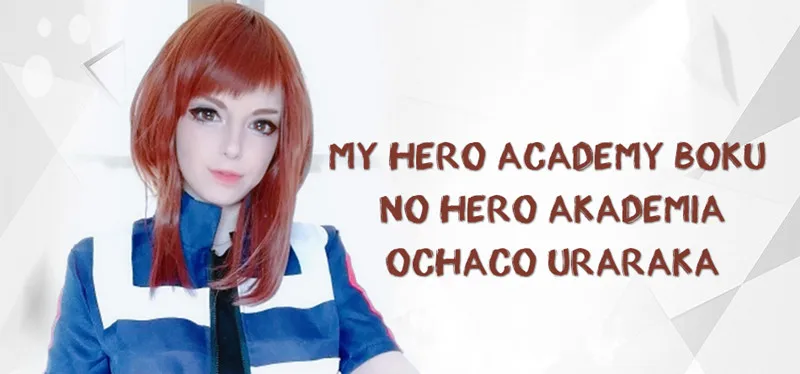 Ebingoo, мой герой, Academy OCHACO URARAKA, темно-коричневый, короткий прямой Боб, синтетический парик для косплея, для ролевых игр, костюм на Хэллоуин