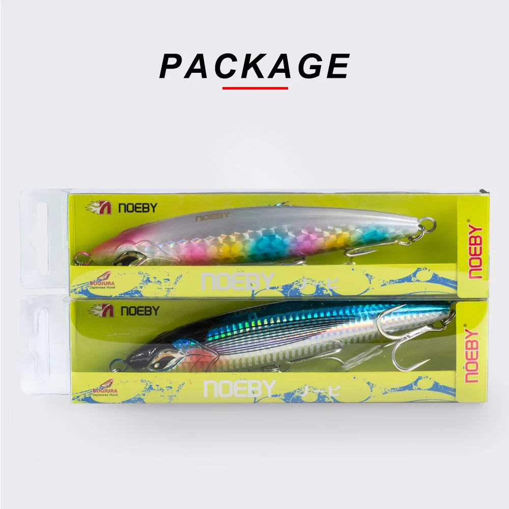 Noeby NBL9494 top water 160mm 58g 190mm 86g sea fishing lure stickbait pencil GT popper saltwater stick Hard Lure | Спорт и