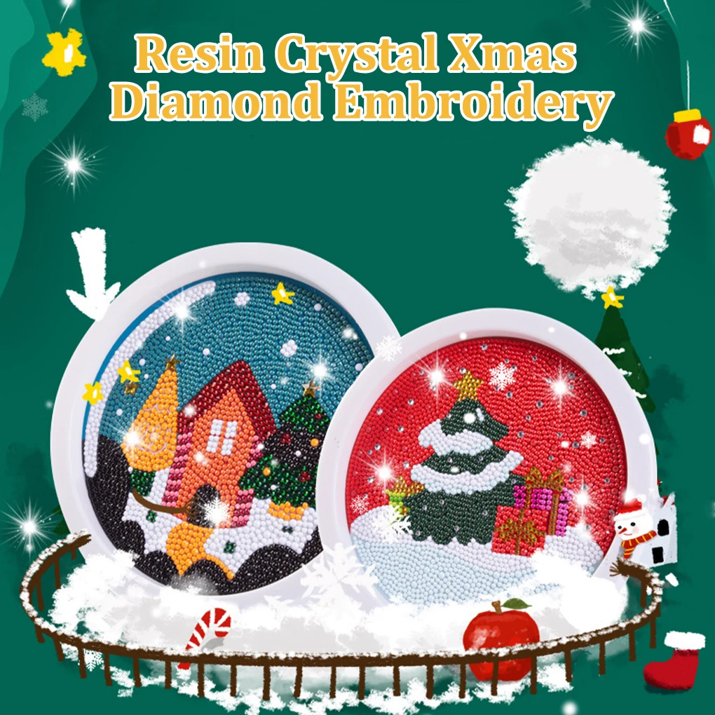 

Christmas Themed Diamond Painting Resin Crystal Embroidery Xmas Diamond Cross-Stitch DIY Diamond Painting Decoration
