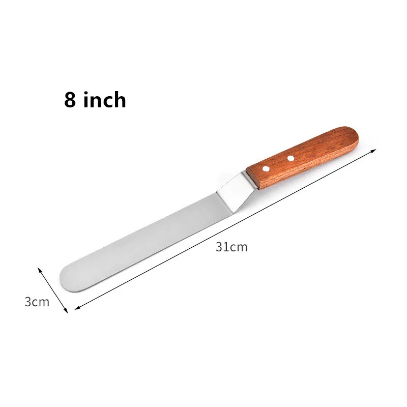 Angled 8 inch 4/6/8/10 дюймов Нержавеющая сталь лопатка для торта соблазнительный крем масло для защиты от обледенения глазурь Ножи гладкой Кухня Кондитерские инструменты для украшения торта - Цвет: Angled 8 inch