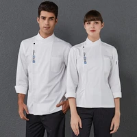 restaurant catering unisex kitchen master chef uniform jacket canteen hotel bakery cook coat shirt long sleeve barber work wear