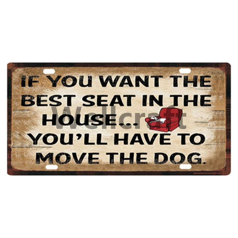 

[ WellCraft ] Warning Beware Of Dogs Keep Gate Closed Metal Sign Tin Poster Home Decor Bar Wall Art Painting 15*30 CM Sizer C3