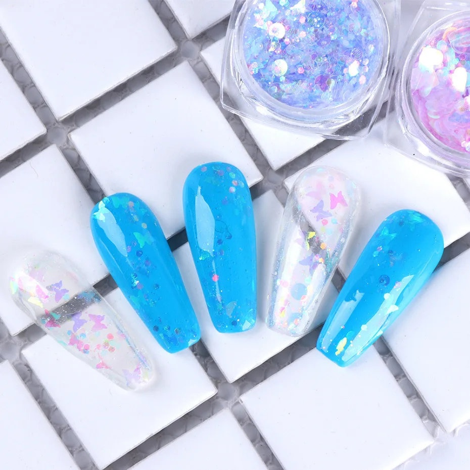 

Nail Sequins Explosion Models Transparent Butterfly Maple Leaf Heart-Shaped Sheet Magic Nail Patch nails art store