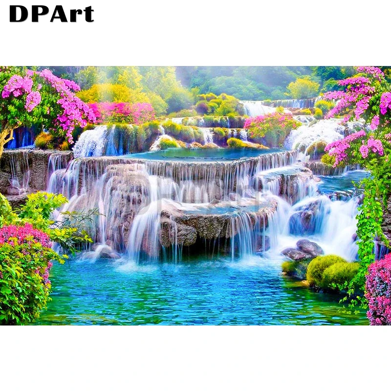 Алмазная живопись полный квадратный/Круглый Водопад пейзаж дрель 5D алмазная