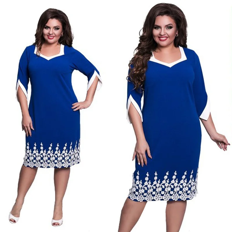 Летние Стильные офисные женские платья больших размеров повседневные свободные