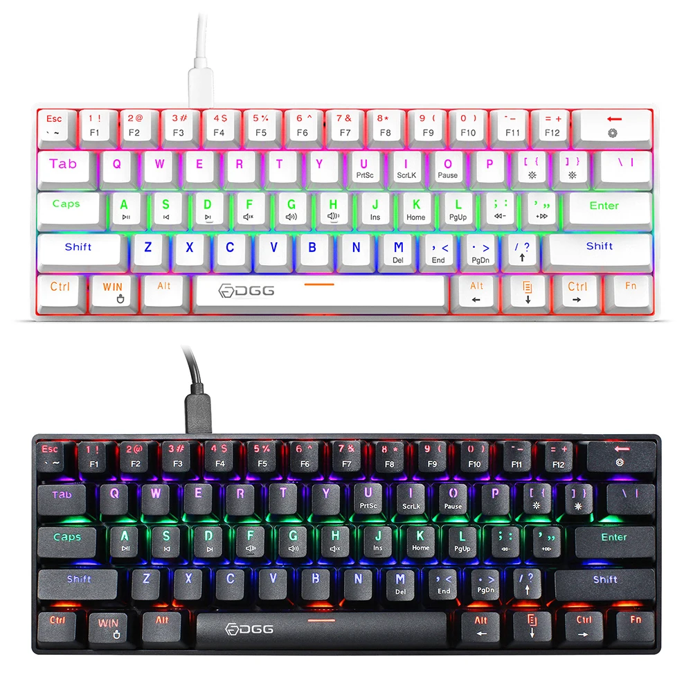 

Механическая игровая клавиатура V900 с 61 клавишами, проводная USB клавиатура для ПК, ноутбука с подсветкой, Игровая клавиатура, аксессуары для ...