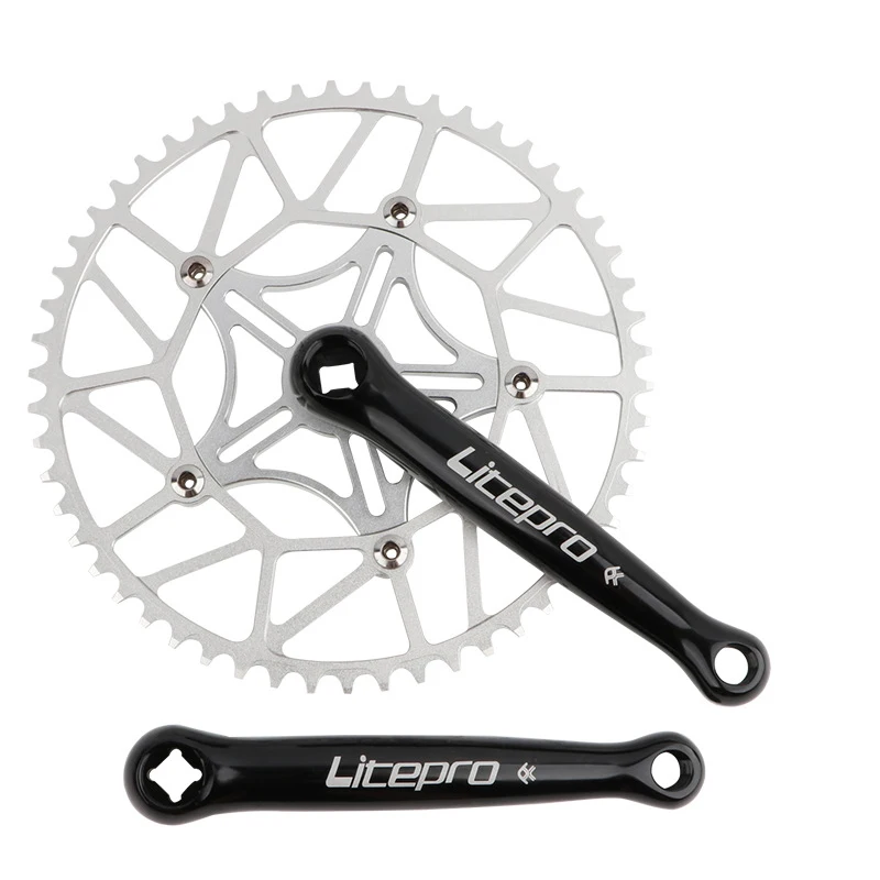 

Litepro Folding Bike Crankset 130BCD 170mm Crank Arm for Single Speed Bicycle Chainring
